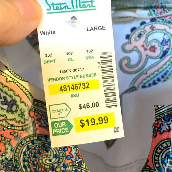 NWT Live and Let Live Embellished Floral Print Top size Large - Picture 6 of 6